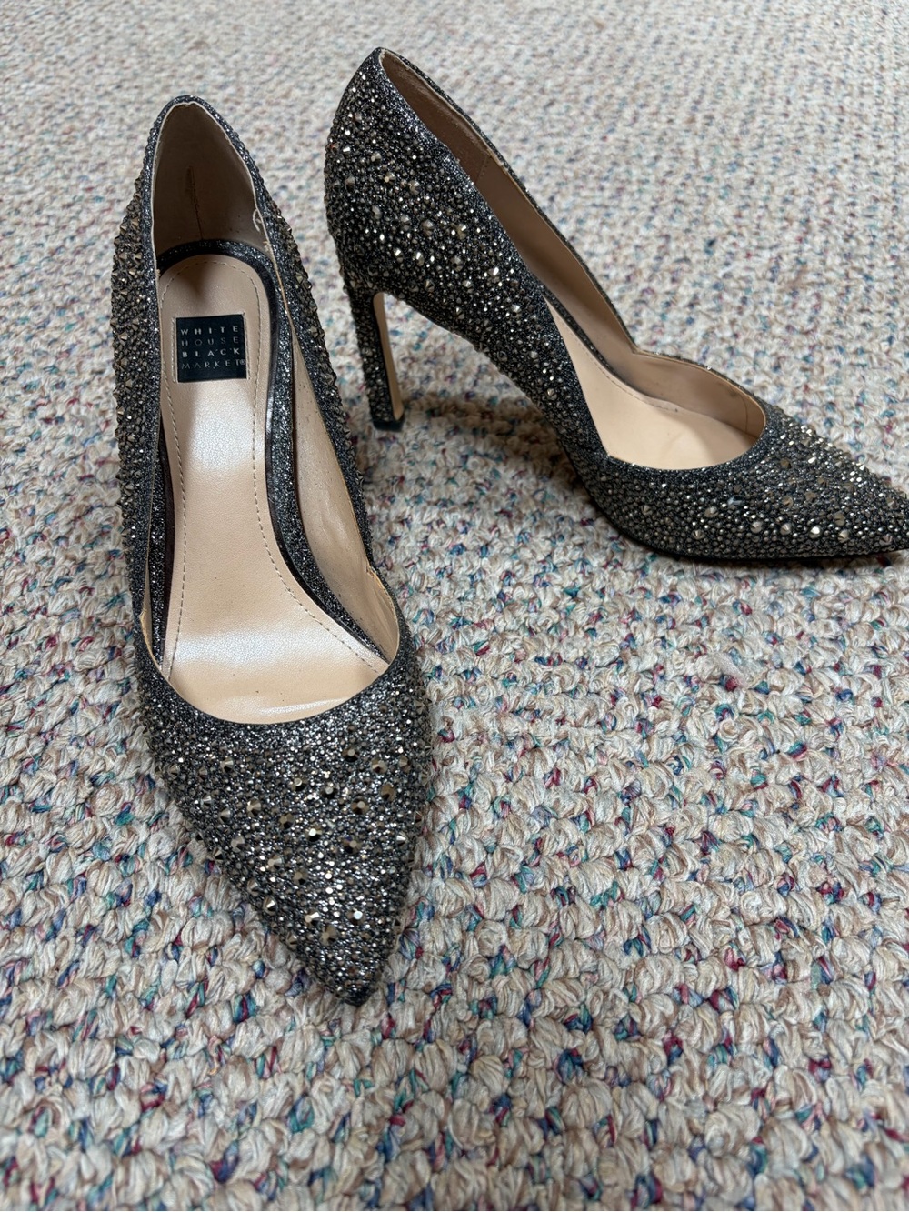 Sparkling Black Crystal Pointed-Toe Pumps - White House Black Market